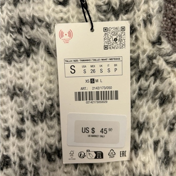 Zara Women's Patterned Knit Sleeveless Turtleneck Sweater Top Size S - NWT $45 - Picture 7 of 13